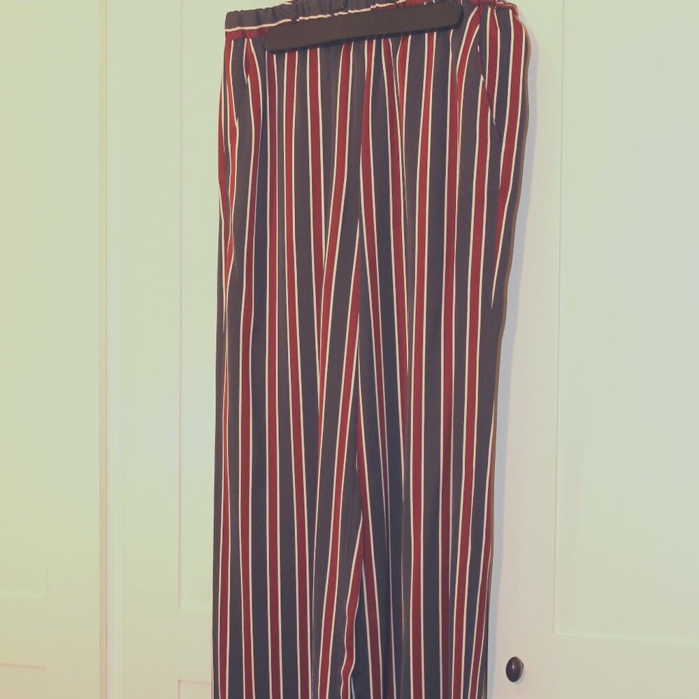 FRAME Striped Wide-Leg Pants – Size M